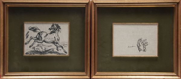 Giorgio De Chirico - TWO SCREENPRINTS ON CANVAS