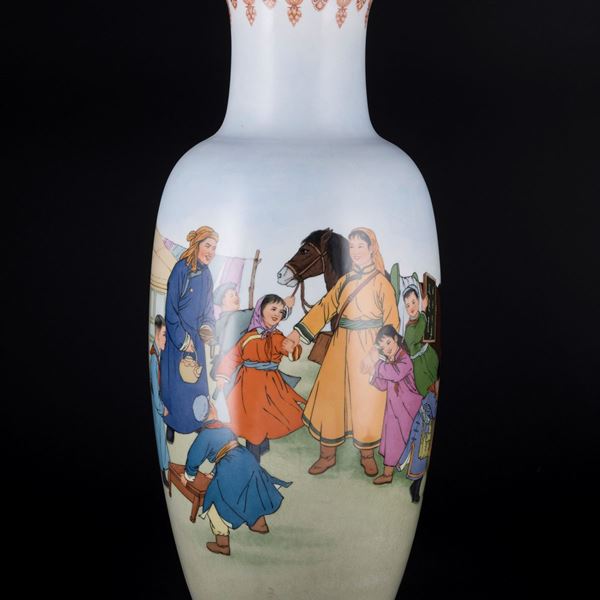 A LARGE AND RARE COMUNIST PROPAGANDA VASE