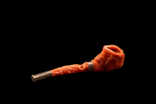 ☼PIPA IN CORALLO E ORO