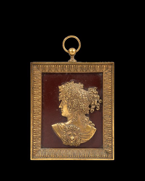 PLACCA IN BRONZO DORATO