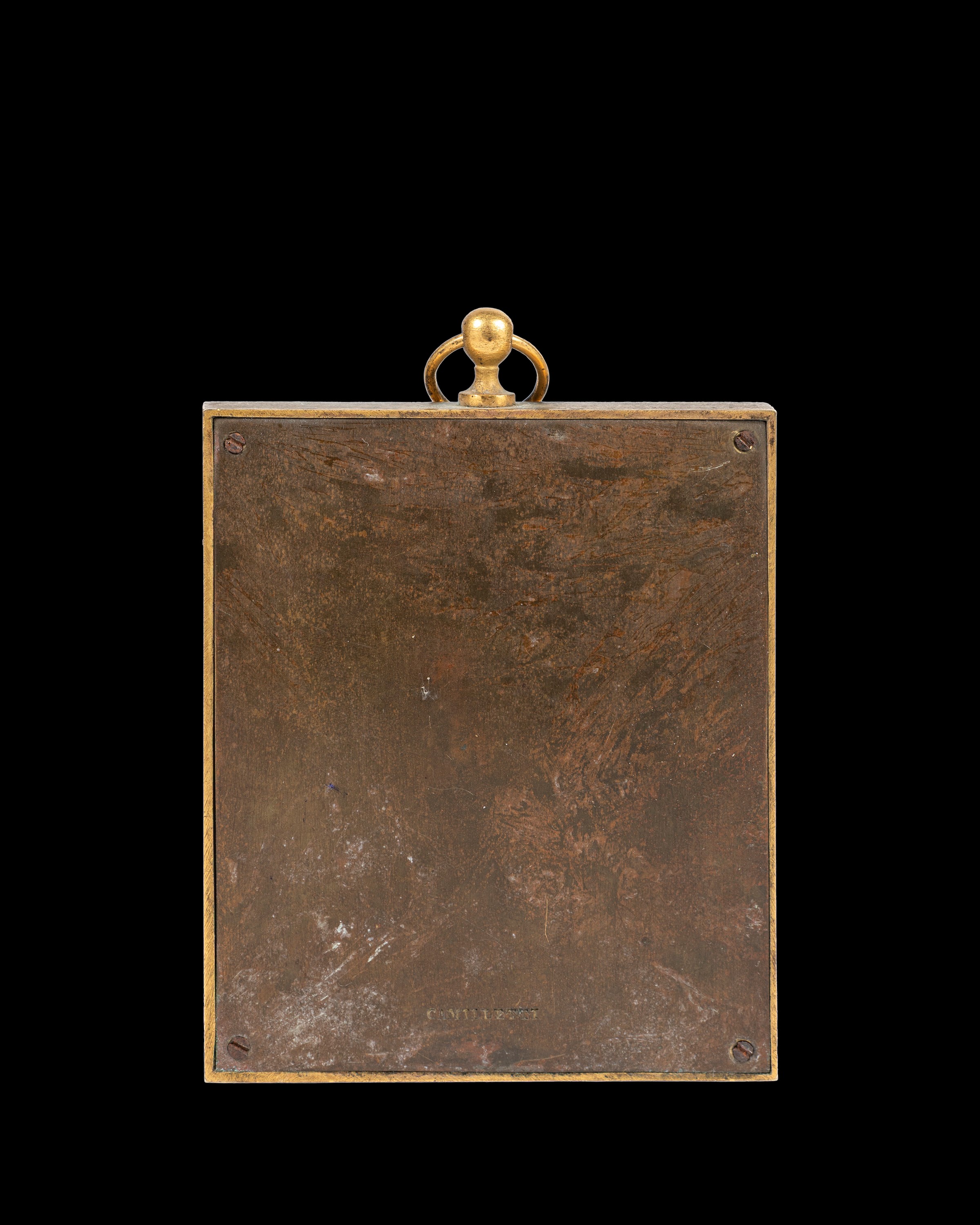 PLACCA IN BRONZO DORATO