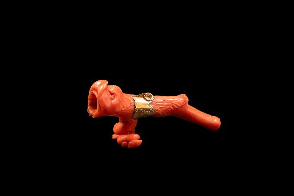 ☼PIPA IN CORALLO E ORO