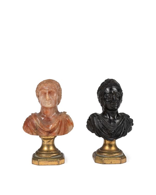 COPPIA BUSTI IN PIETRA DURA