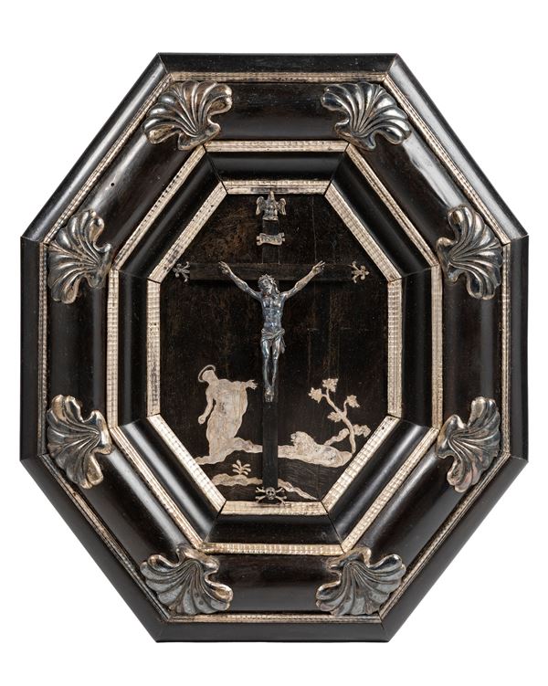 CORNICE IN ARGENTO EBANIZZATA 