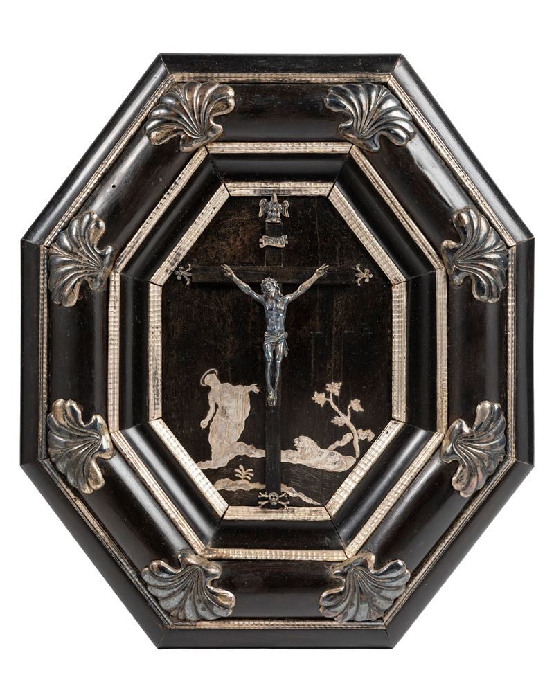 CORNICE IN ARGENTO EBANIZZATA