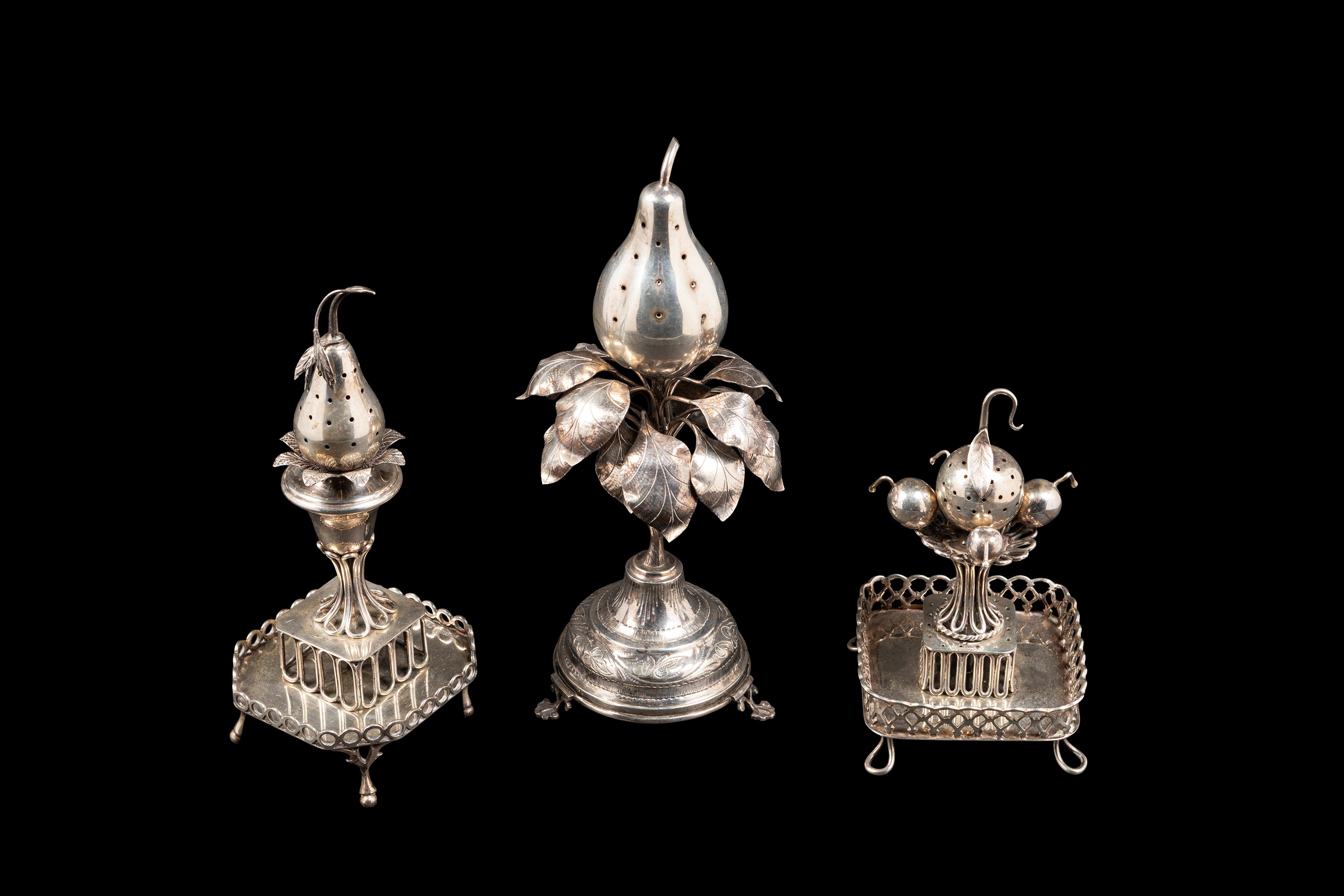 TRE PORTASTUZZICANDENTI IN ARGENTO