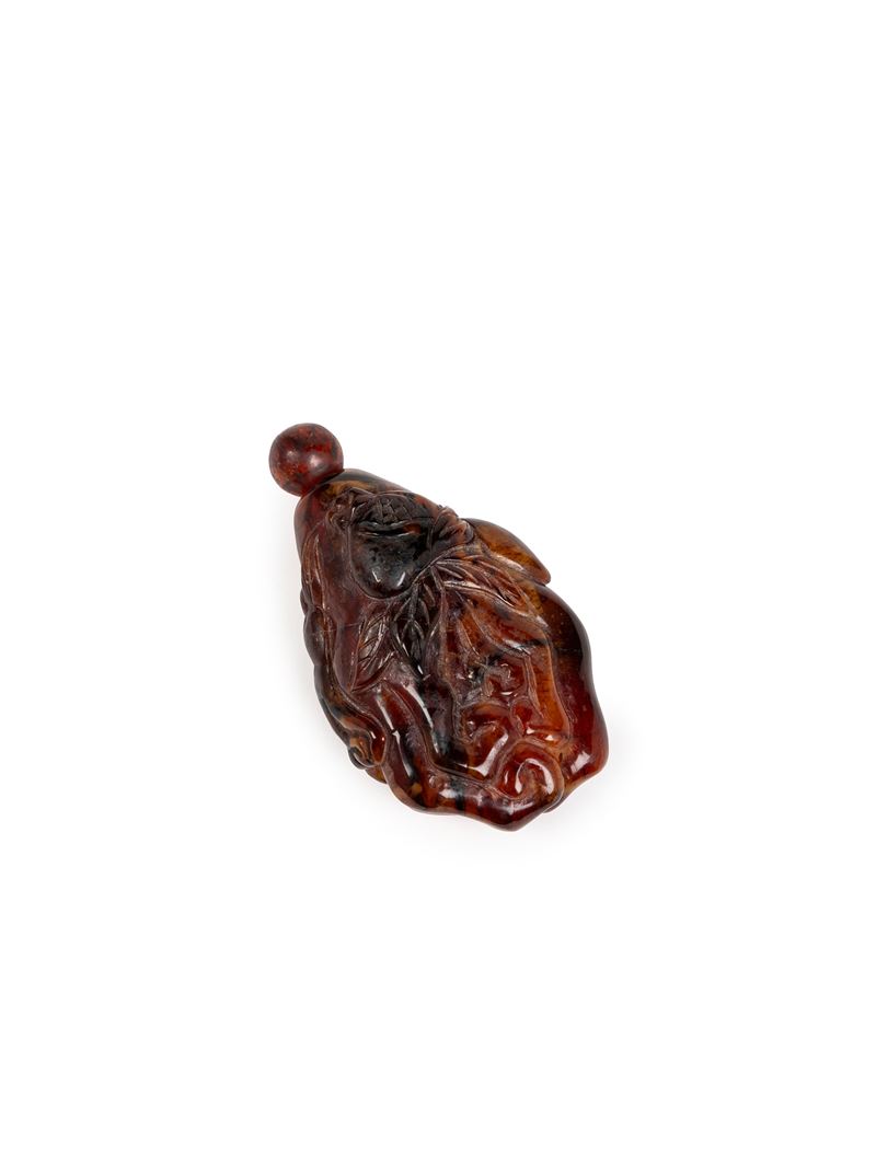 SNUFF BOTTLE IN AMBRA