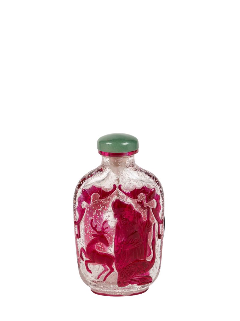 SNUFF BOTTLE IN VETRO CAMMEO