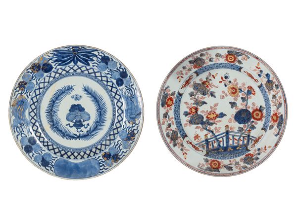 TWO LARGE PORCELAIN DISHES