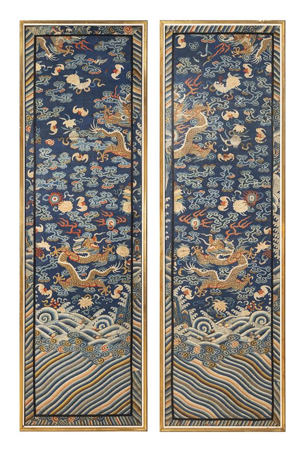 A PAIR OF 'KESI' TEXTILE PANELS