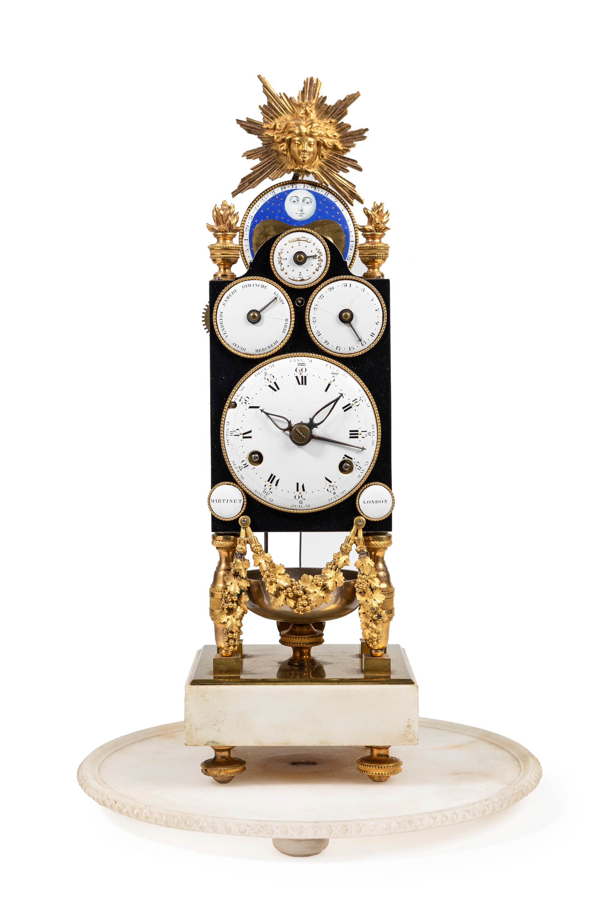 Hubert Martinet, Orologio astronomico con calendario completo e fasi lunari