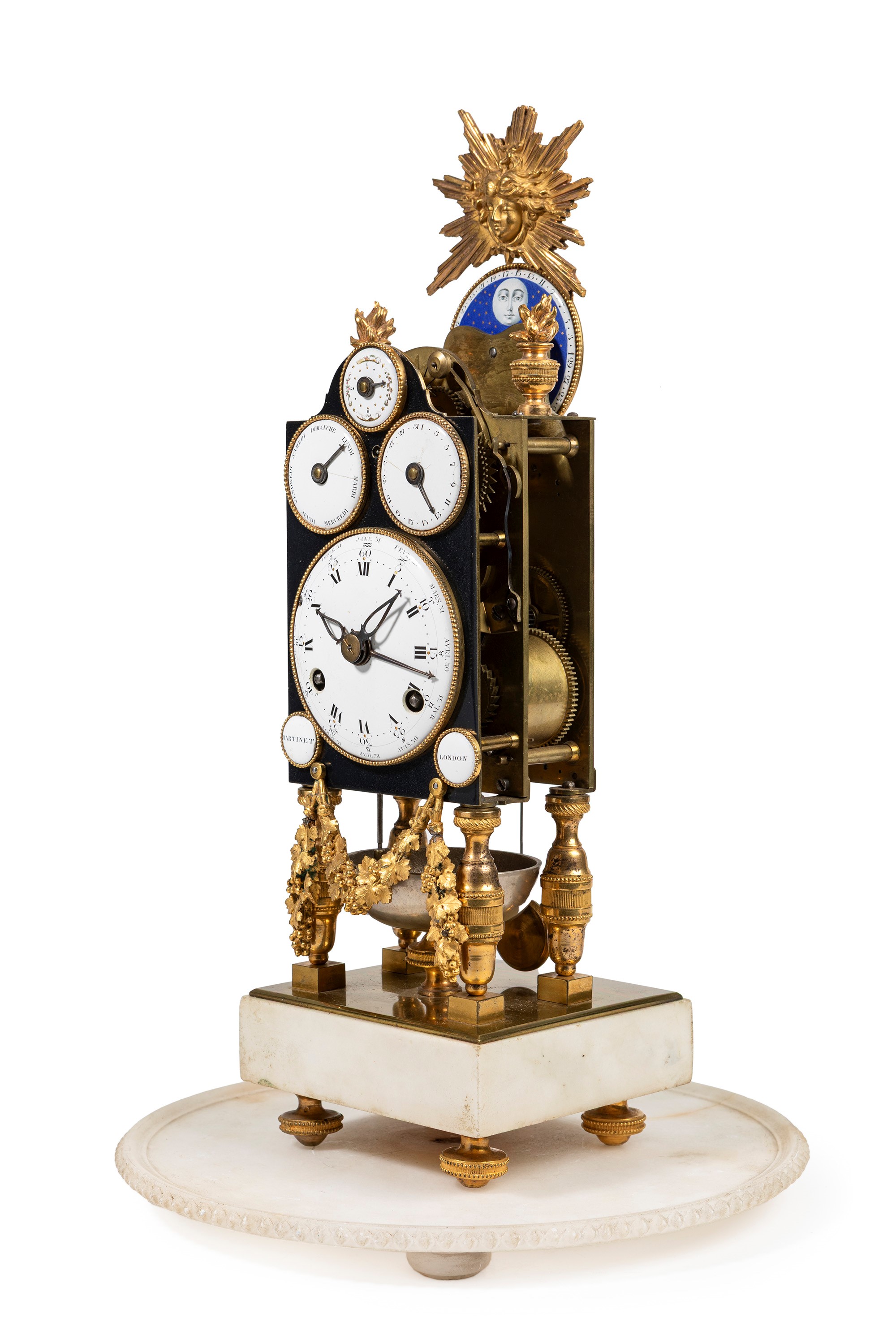 Hubert Martinet, Orologio astronomico con calendario completo e fasi lunari