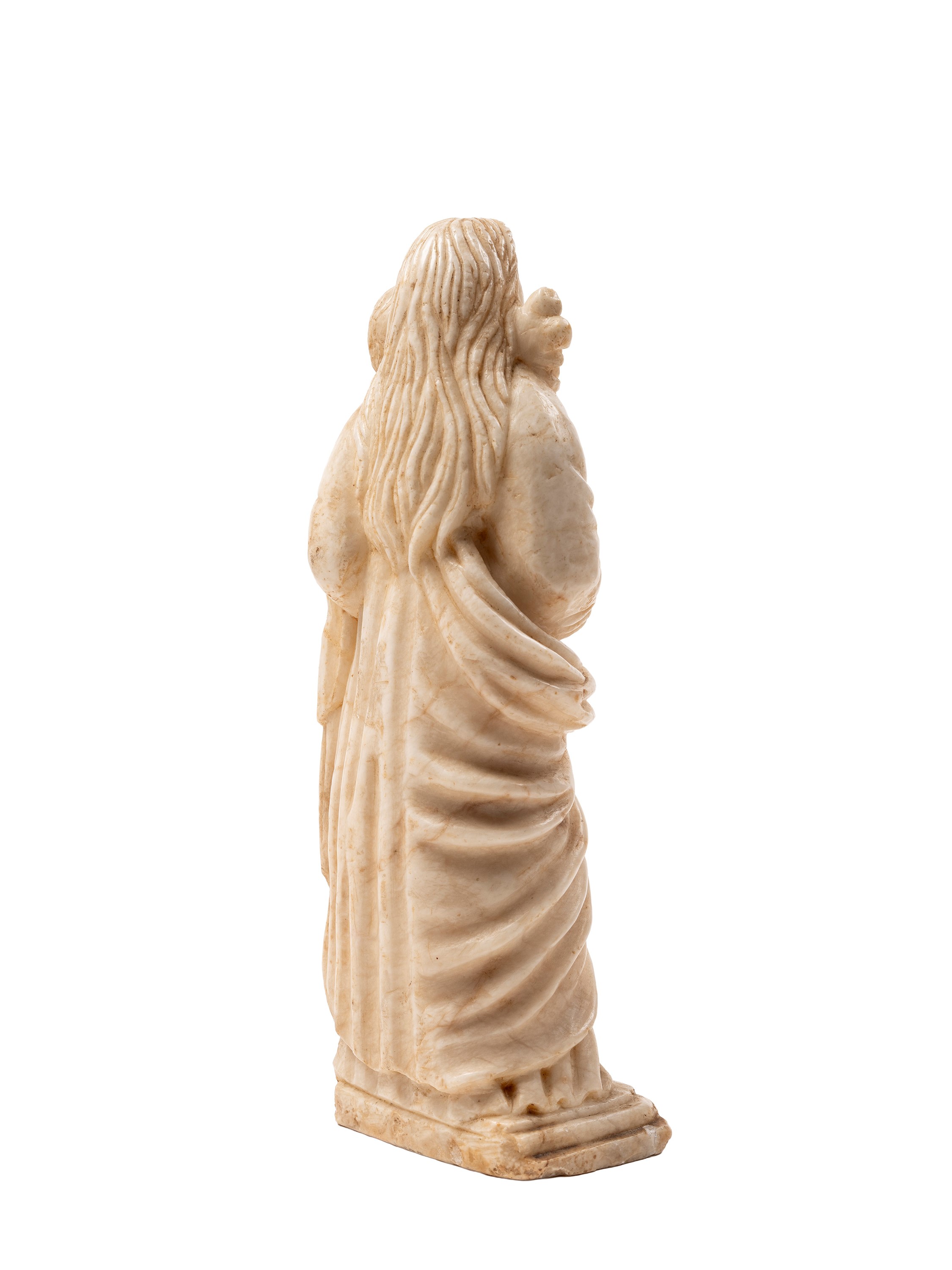Scuola meridionale (XVII / XVIII secolo), Madonna con Bambino, scultura in alabastro