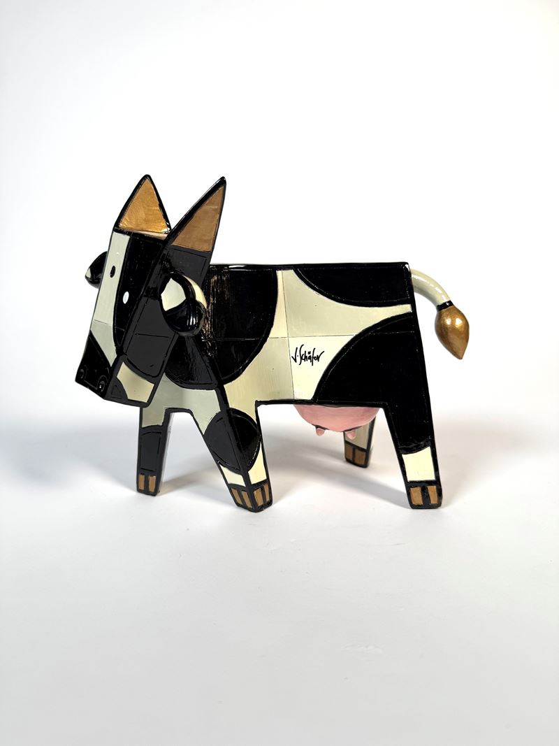 Jacqueline Schäfer - Happy Cow, scultura in resina