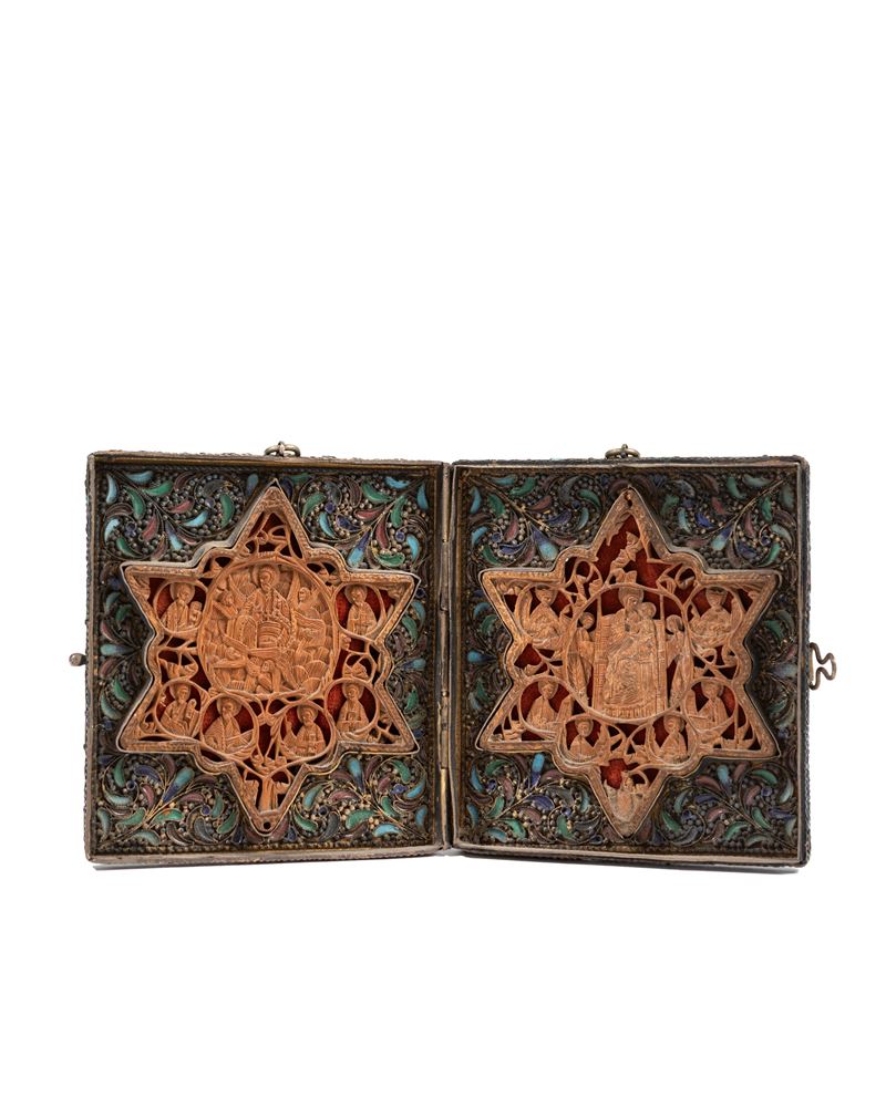 ICONA DA VIAGGIO IN ARGENTO SMALTATO