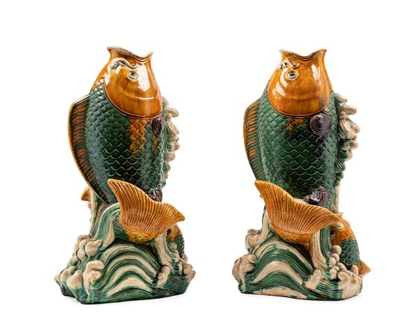 COPPIA DI VASI IN CERAMICA SANCAI