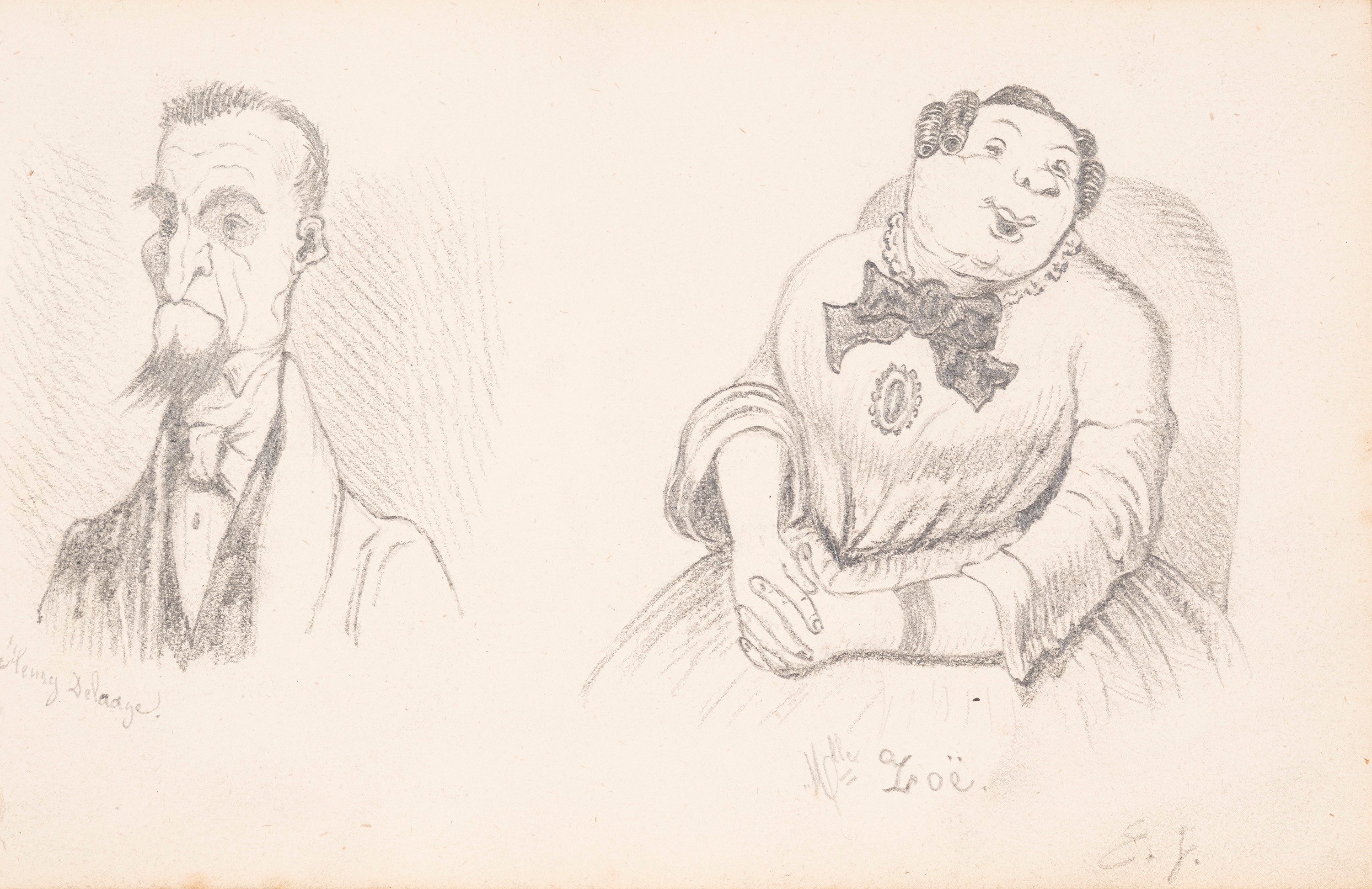 Eugène Giraud - Sei disegni caricaturali