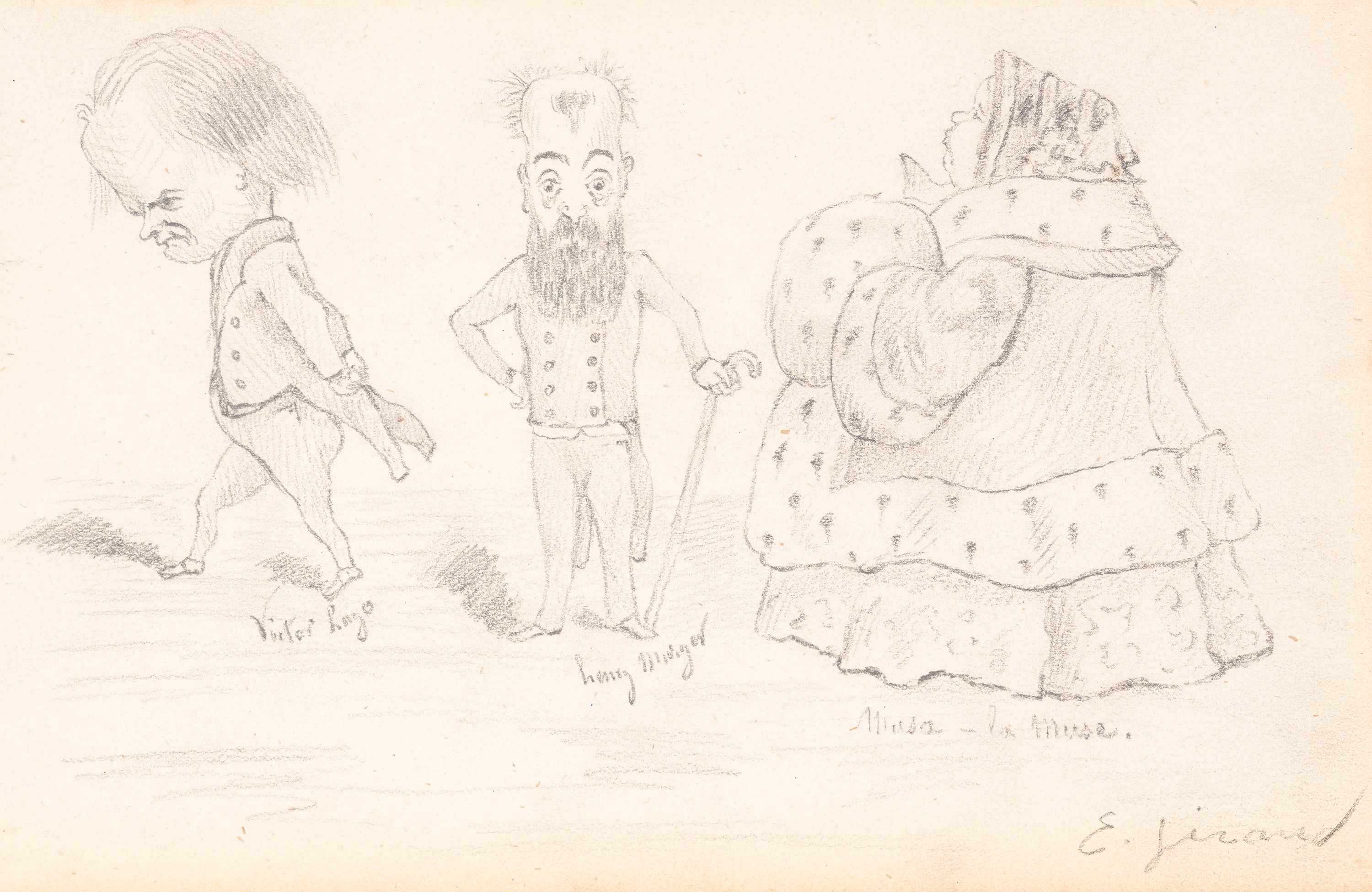 Eugène Giraud - Sei disegni caricaturali