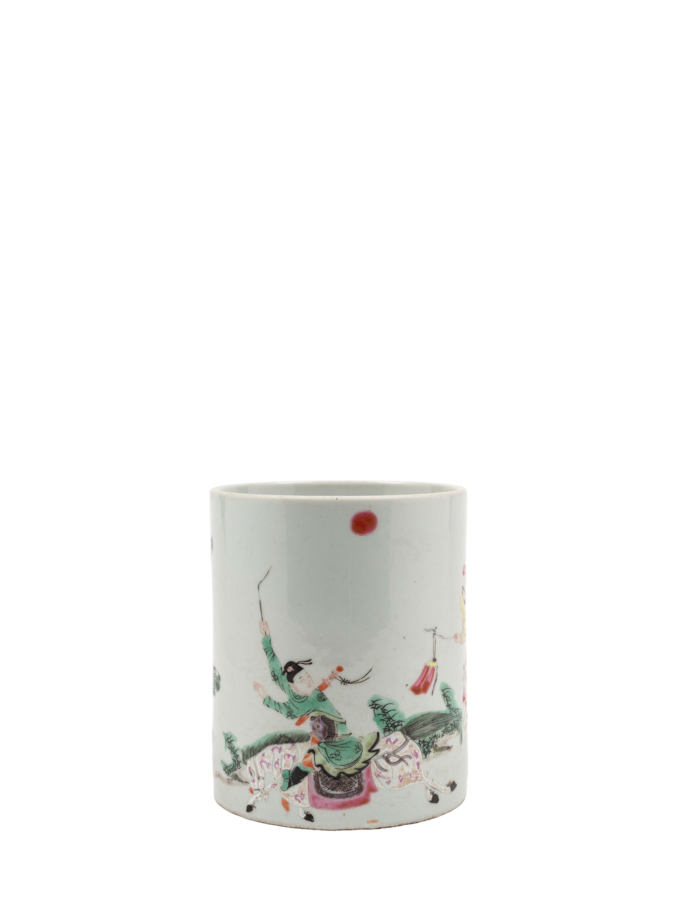 Cina, dinastia Qing (periodo Yongzheng), Portapennelli in porcellana della Famiglia Rosa