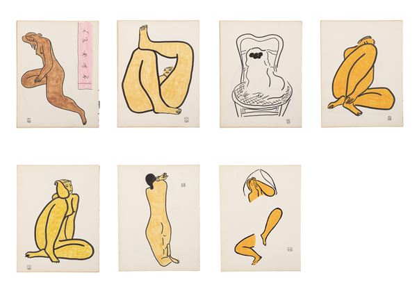 EIGHT PRINTS ON PAPER SIGNED BY SANYU (1895–1966)