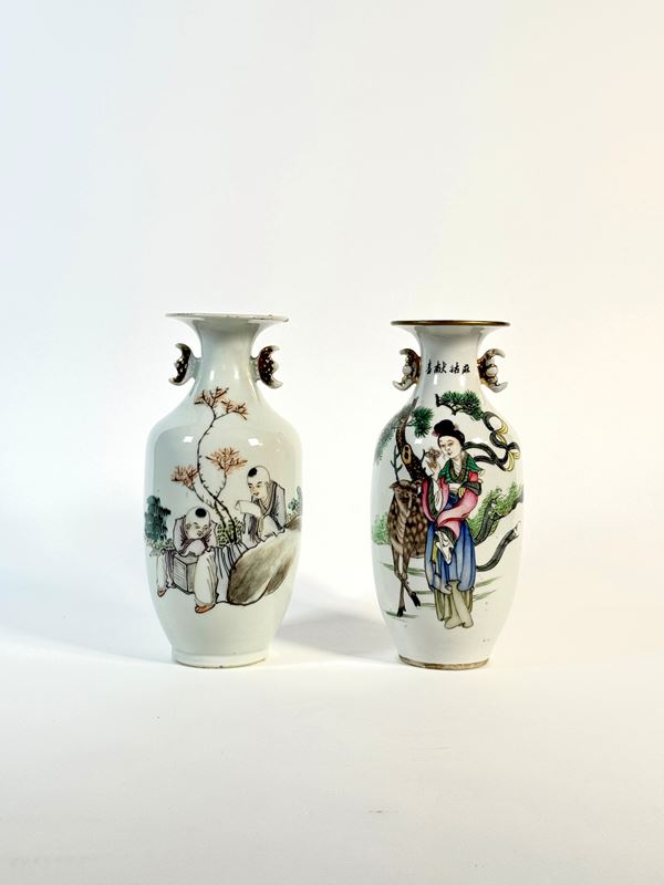 TWO PORCELAIN VASES