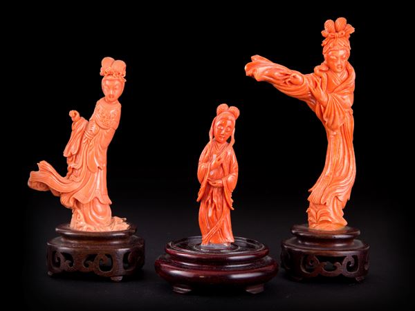 THREE LITTLE CORAL FIGURES
