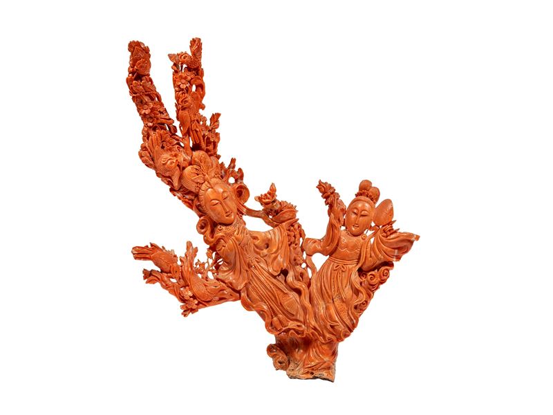 ☼GRANDE FIGURA IN CORALLO MOMO O CERASUOLO
