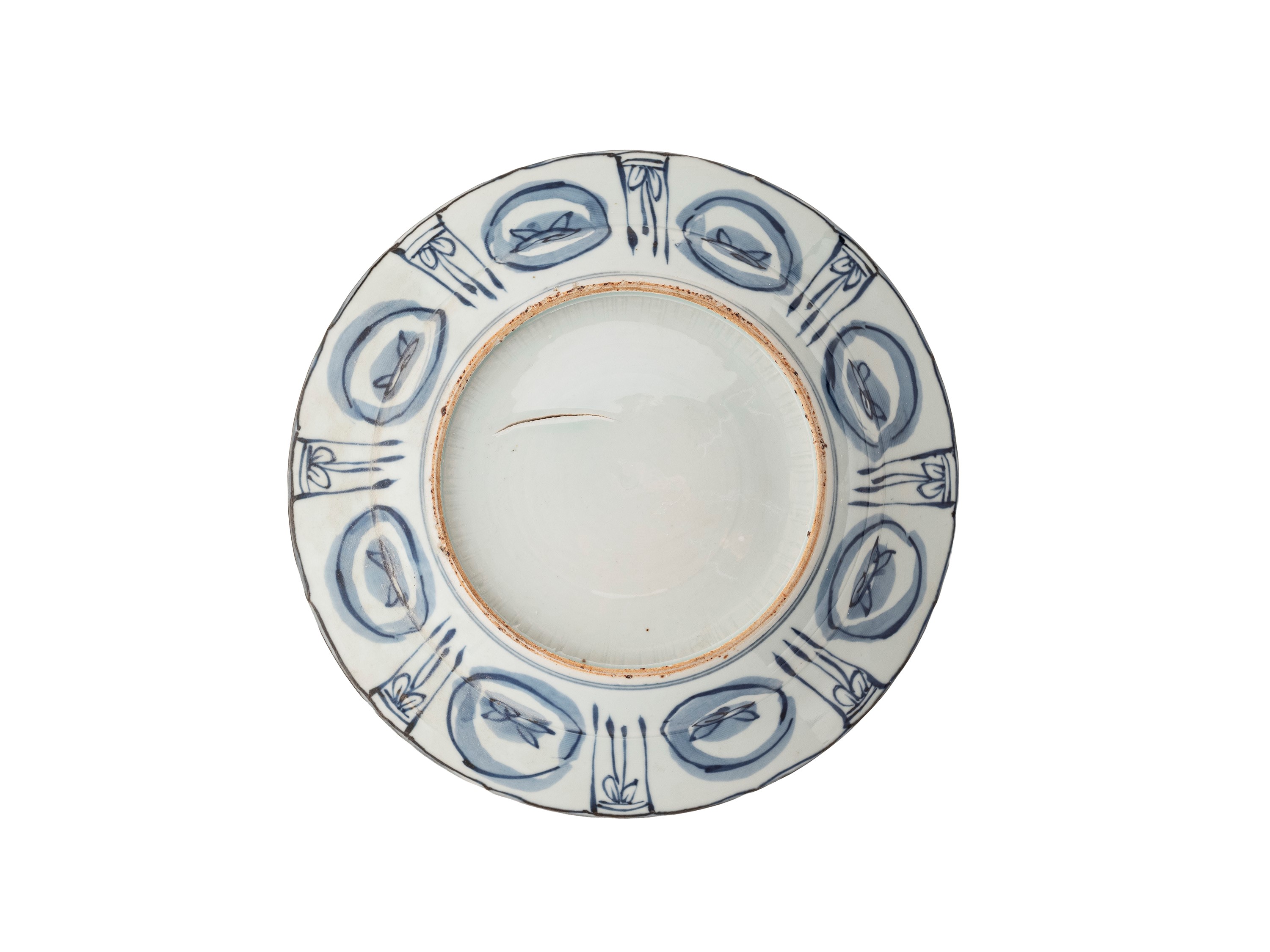 Cina, dinastia Ming (periodo Wanli), Piatto in porcellana bianco e blu