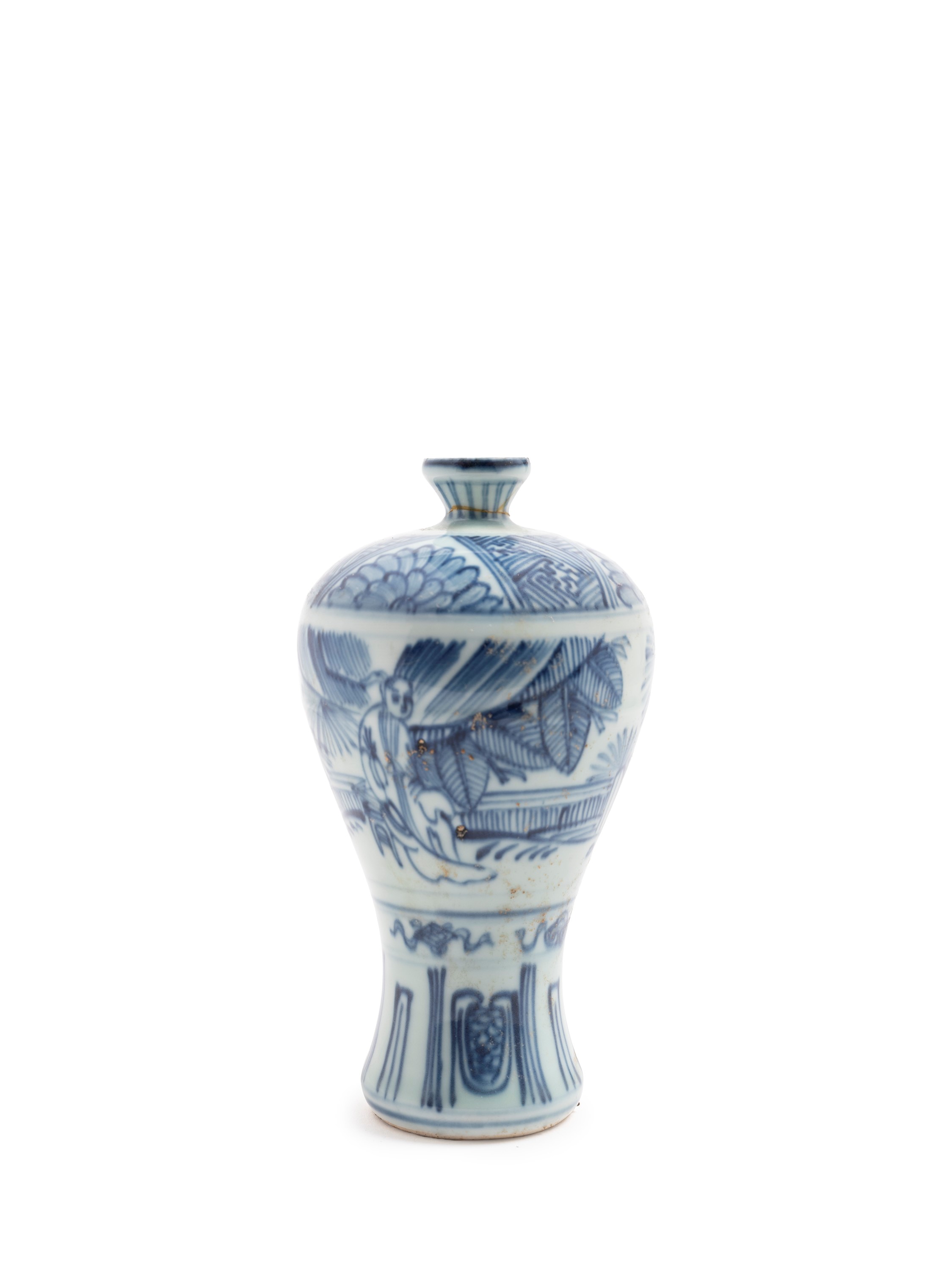 Cina, dinastia Ming (XVII secolo), Vaso meiping in porcellana bianca e blu