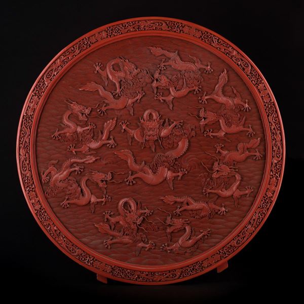A CINNABAR LACQUER SCREEN