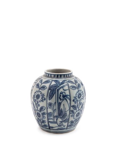 Cina, dinastia Ming (XVII secolo), Piccola giara in porcellana bianco e blu