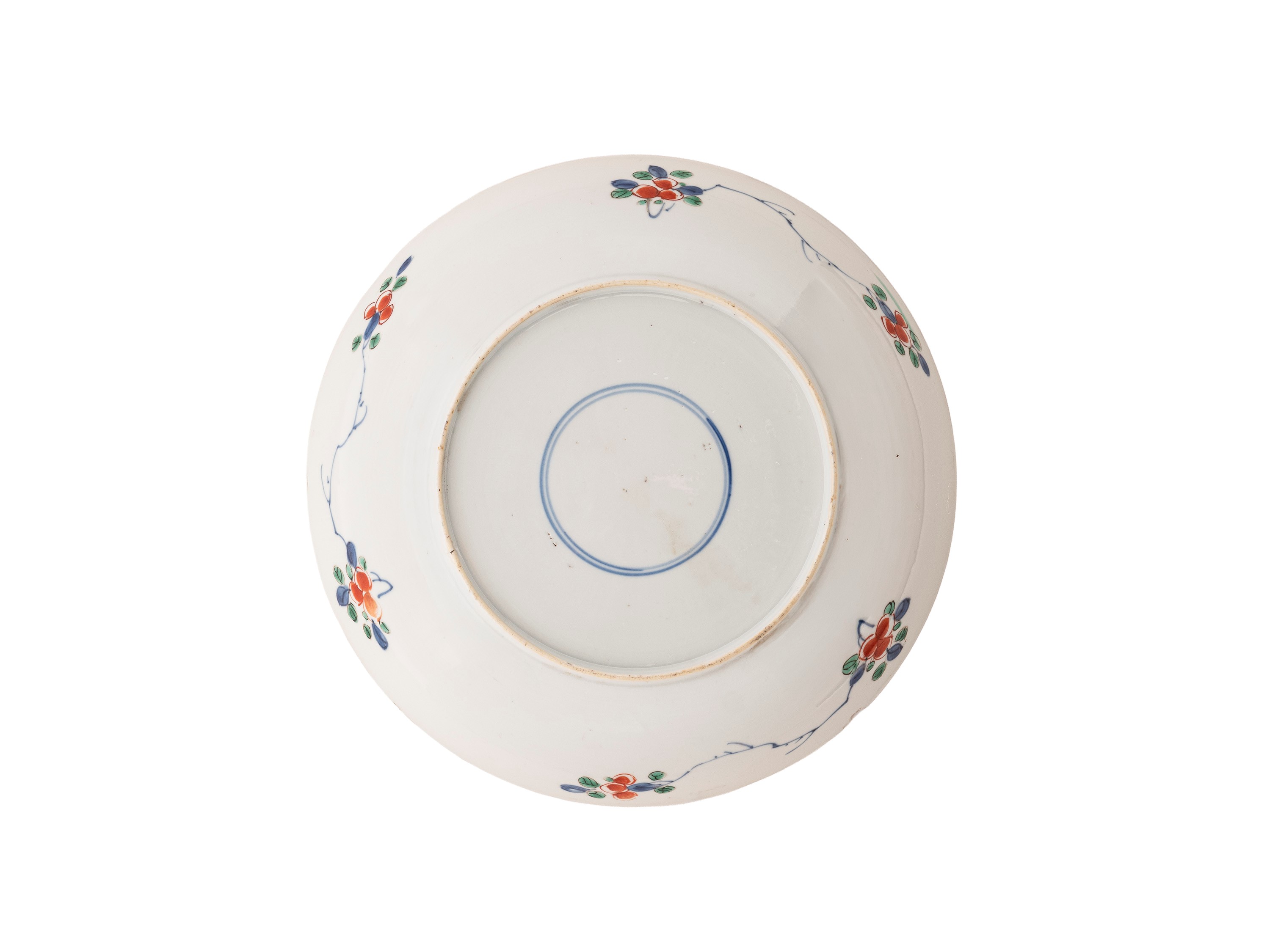 Cina, dinastia Qing (periodo Kangxi), Piatto in porcellana Imari e famiglia verde
