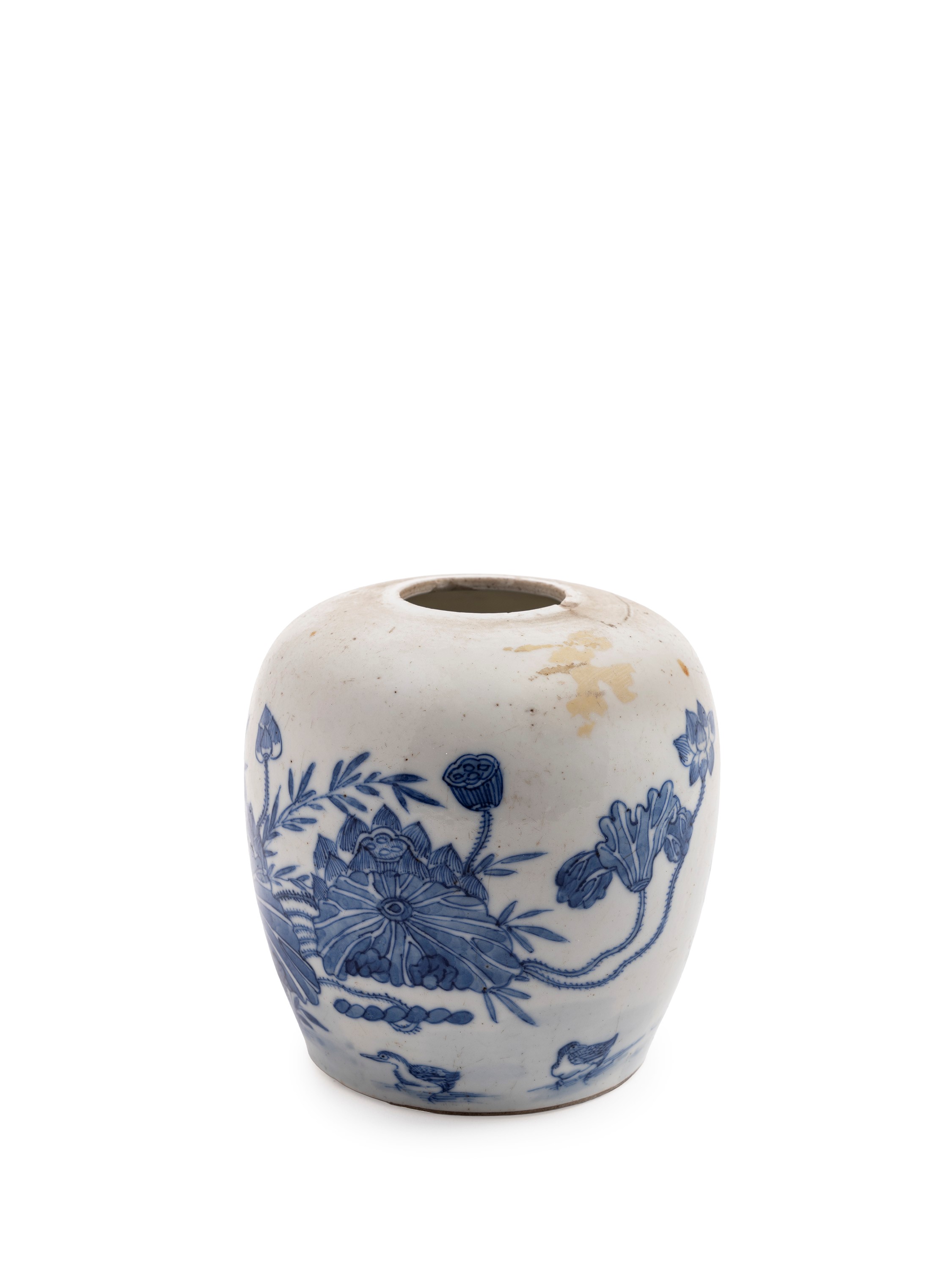 VASO DA ZENZERO IN PORCELLANA BIANCA E BLU