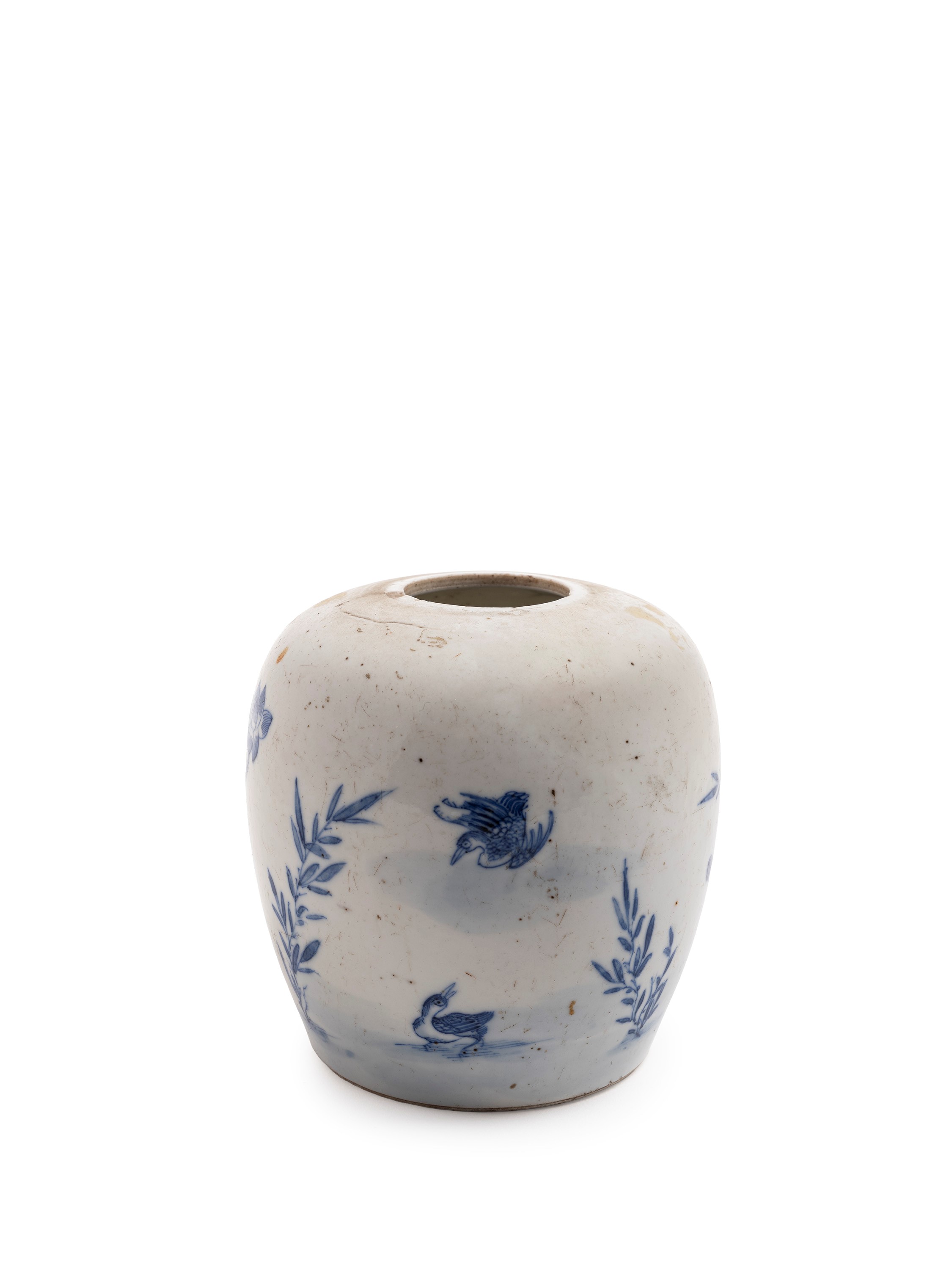 VASO DA ZENZERO IN PORCELLANA BIANCA E BLU
