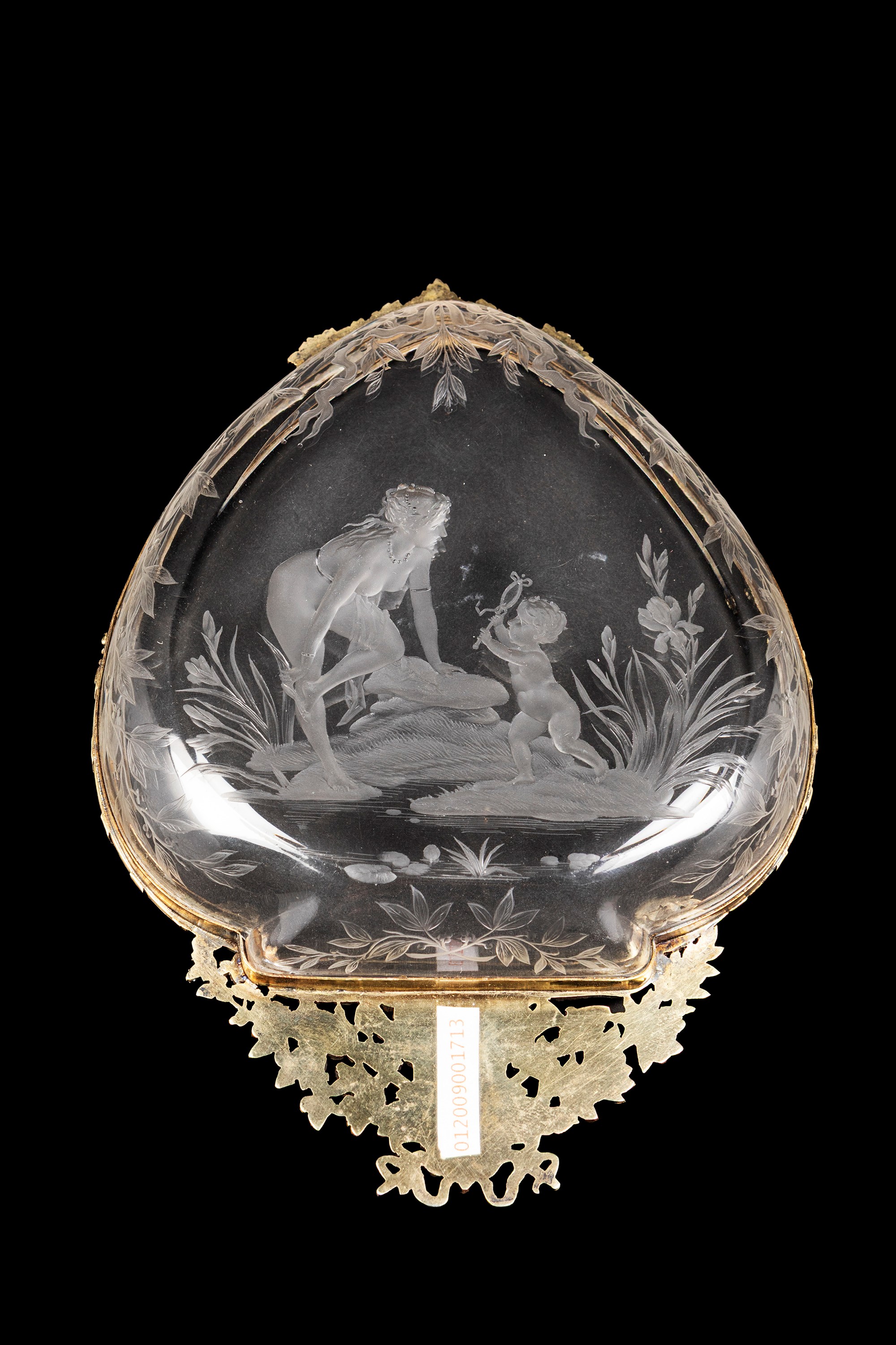 VASSOIO IN CRISTALLO E ARGENTO