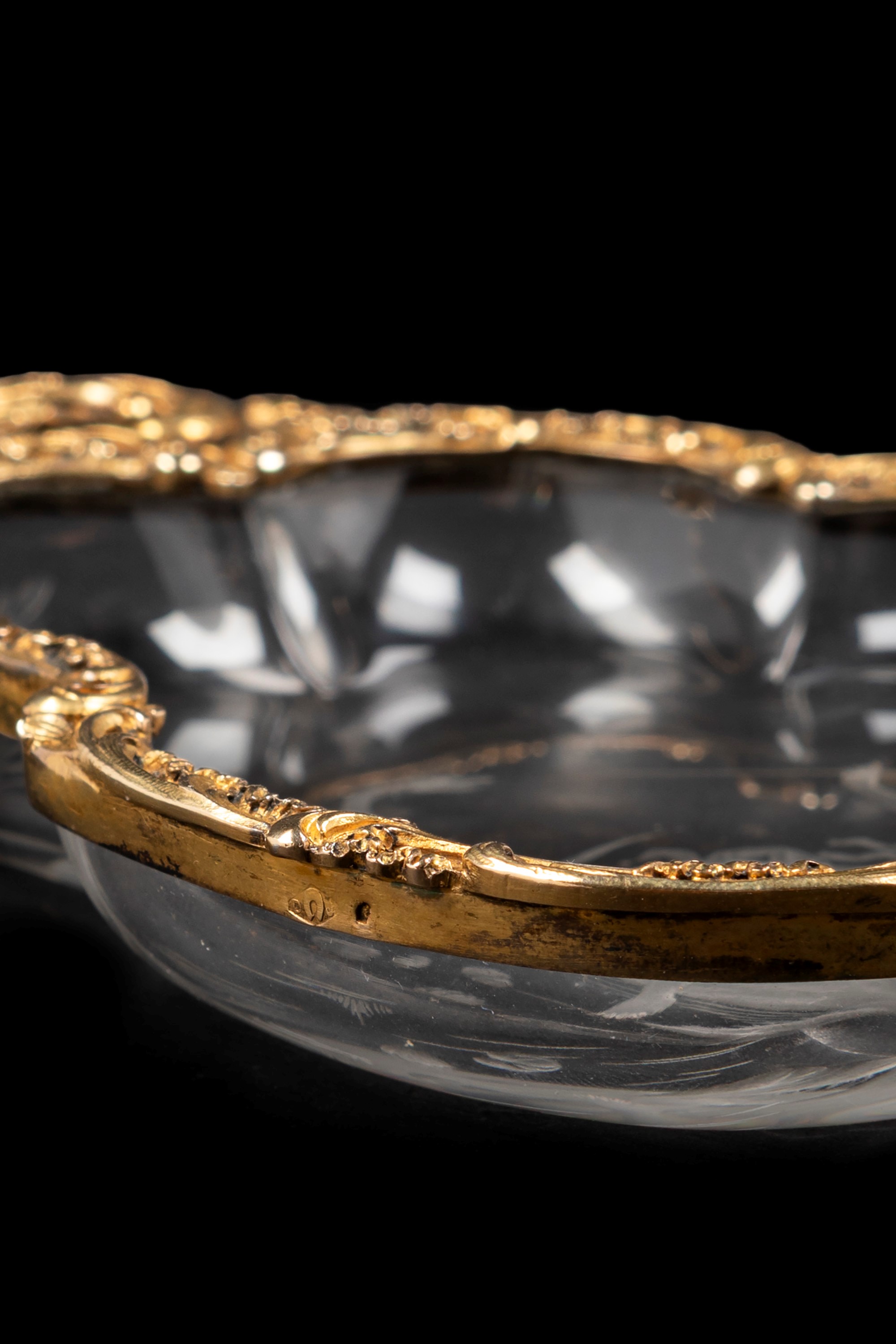 VASSOIO IN CRISTALLO E ARGENTO