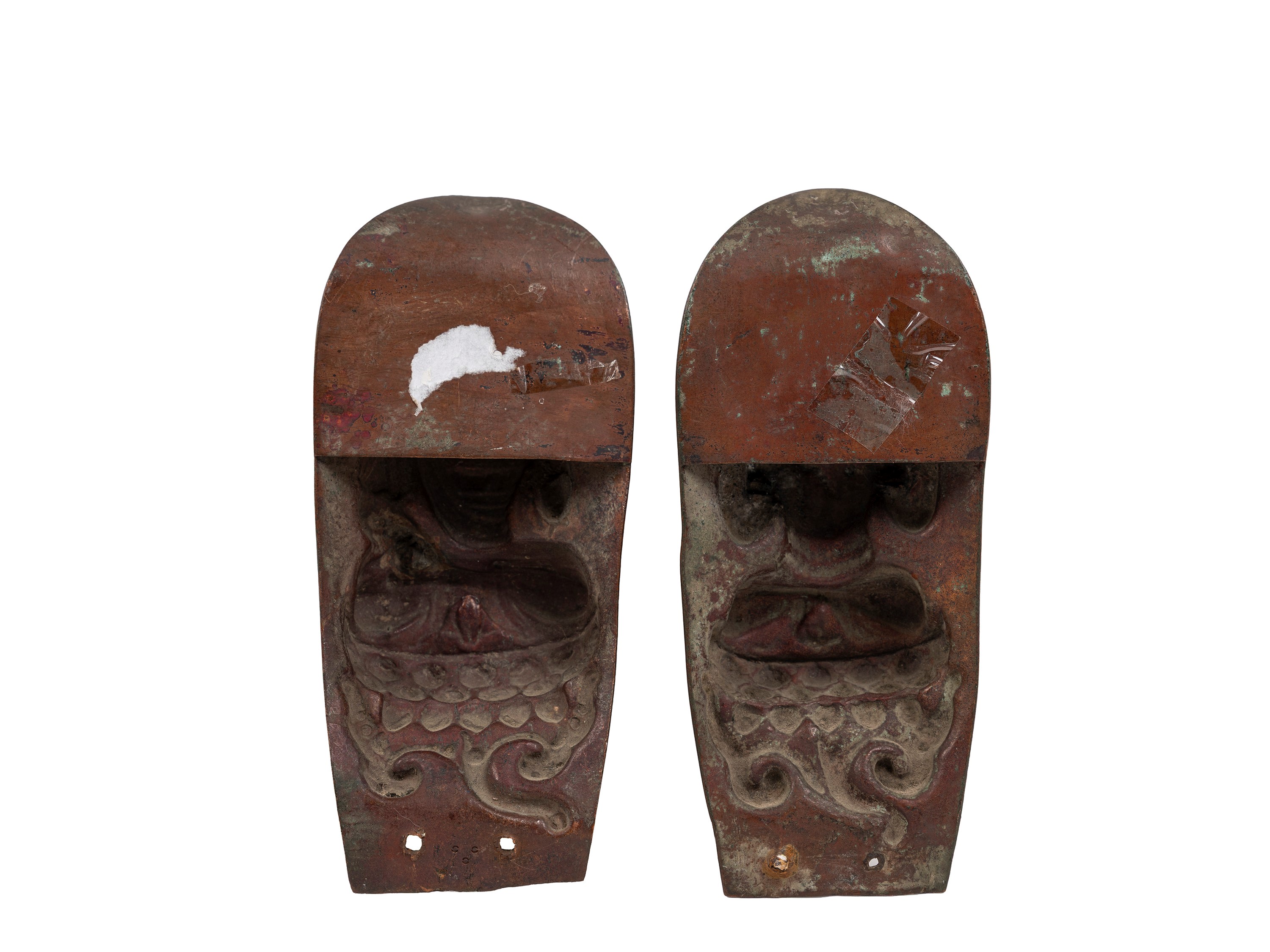 Himalaya (XVIII/XIX secolo), Coppia di divinità in bronzo repoussé