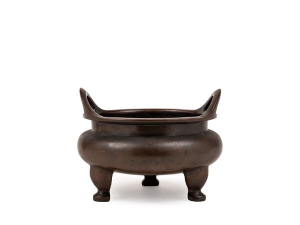 INCENSIERE TRIPODE IN BRONZO