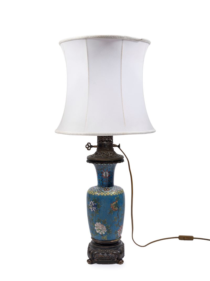 VASO CLOISONNÉ MONTATO A LAMPADA
