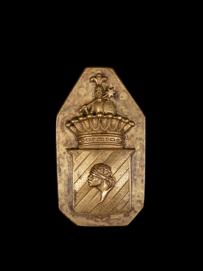 Francia XIX secolo, Sigillo in bronzo con stemma araldico