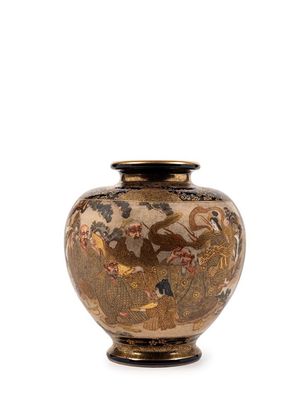 A SATSUMA CERAMIC VASE
