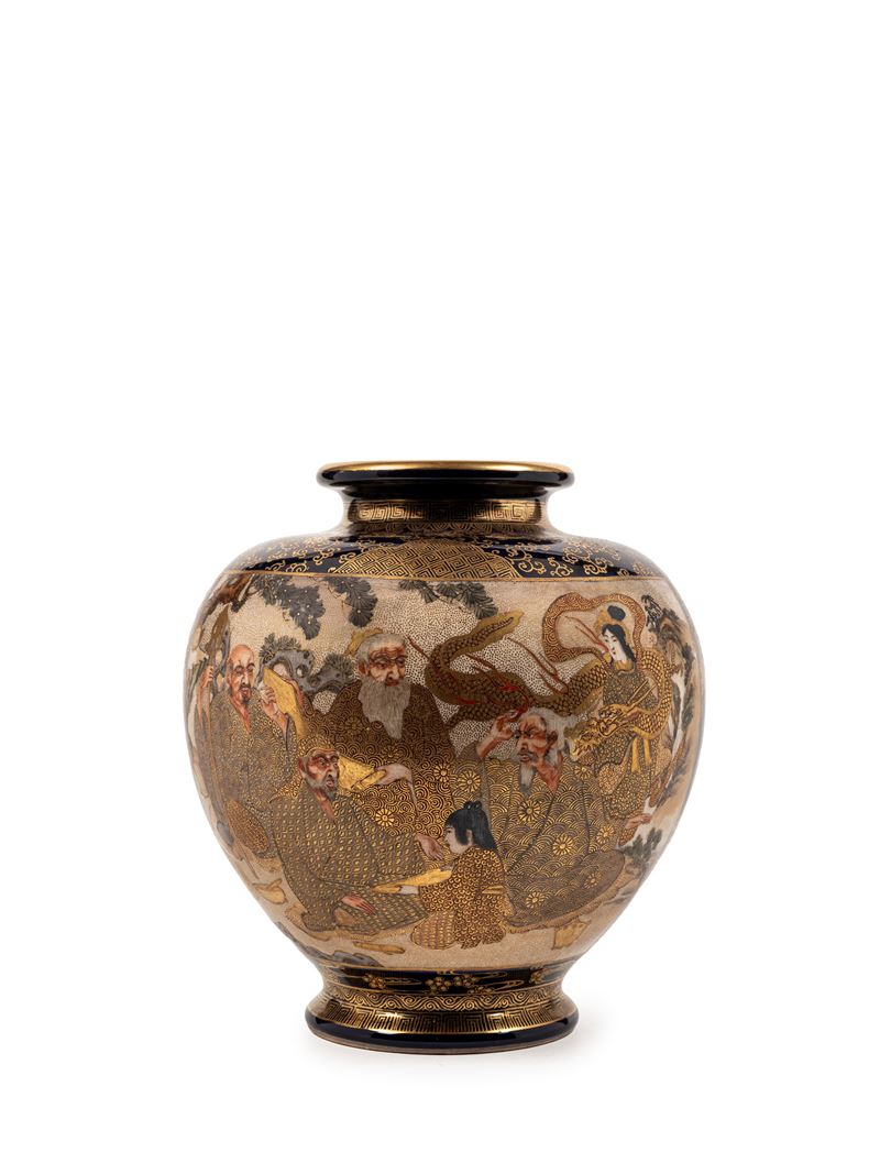 Giappone (periodo Meiji), Vaso in ceramica Satsuma