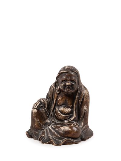 Figura in ceramica raffigurante Daruma Dishi, periodo Meiji (Giappone)