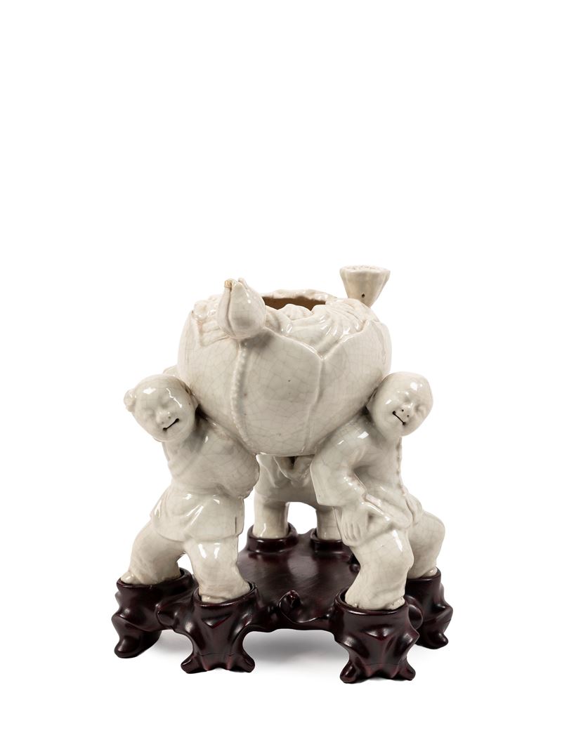 INCENSIERE IN PORCELLANA BLANC DE CHINE