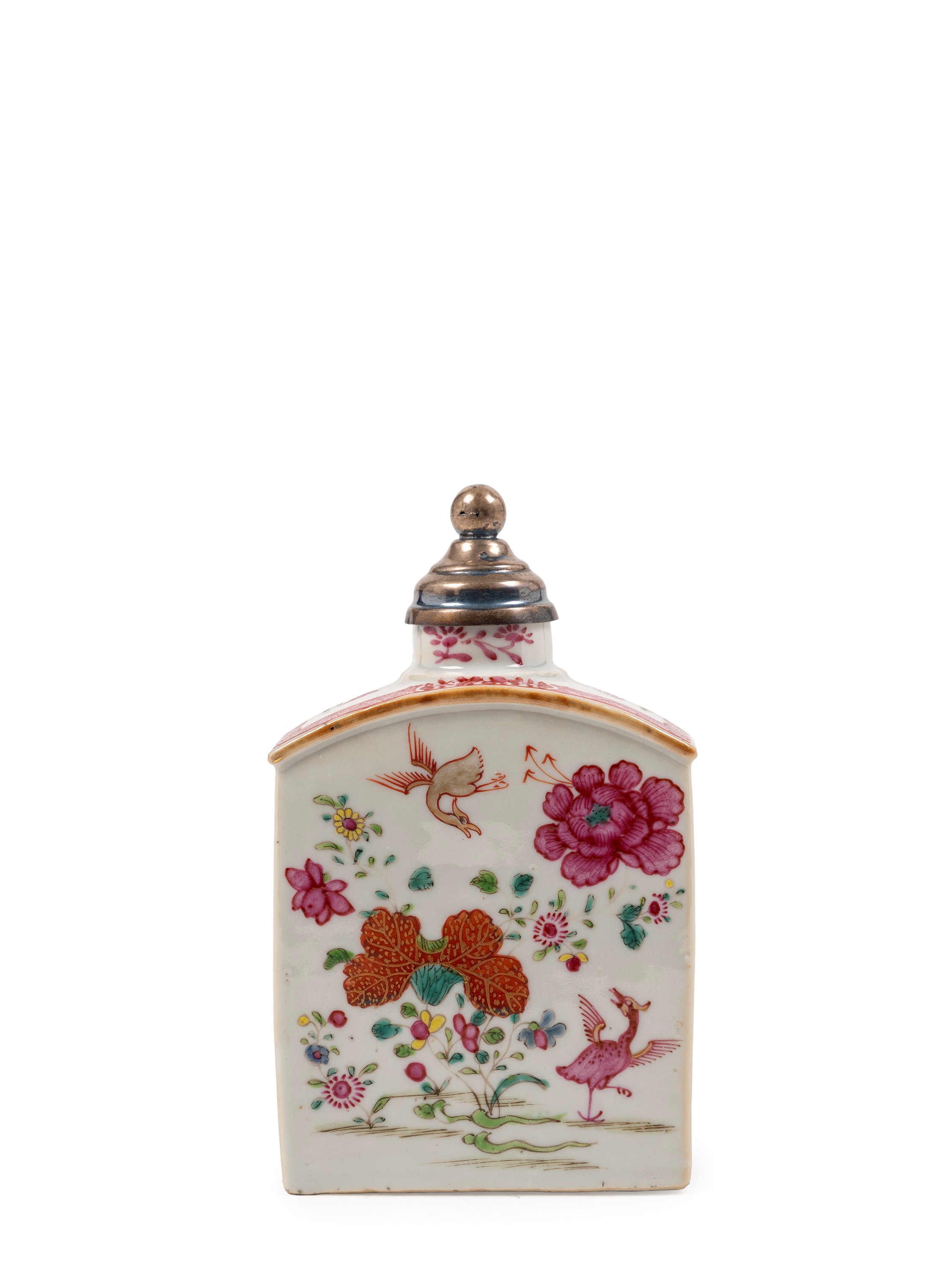 PORTA TÈ IN PORCELLANA FAMIGLIA ROSA