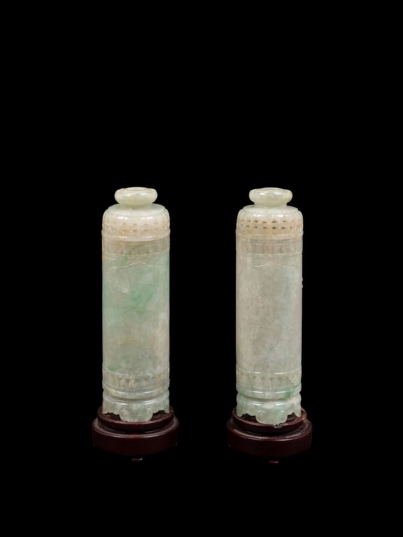 COPPIA DI PORTA PROFUMO IN GIADEITE