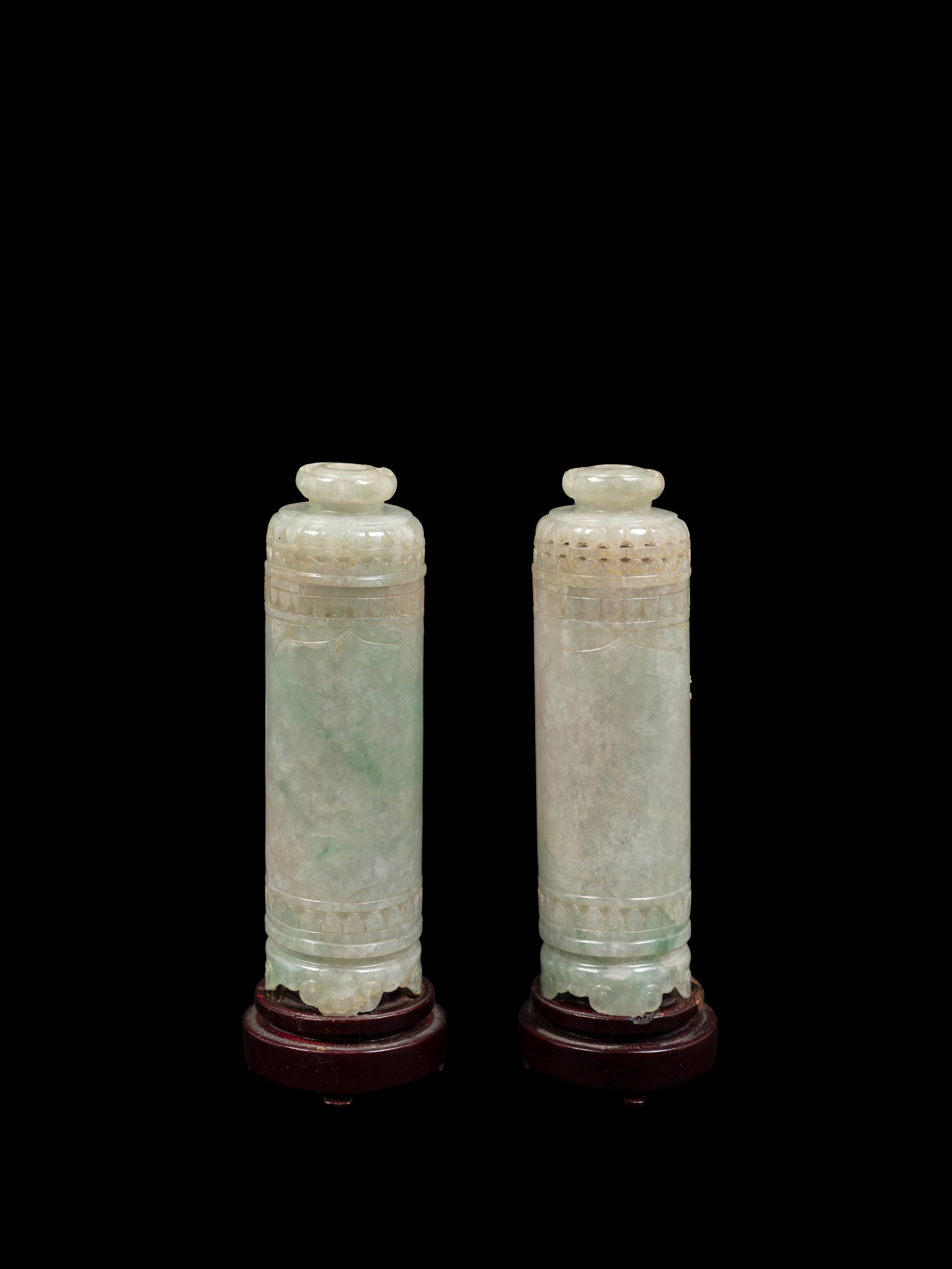 COPPIA DI PORTA PROFUMO IN GIADEITE