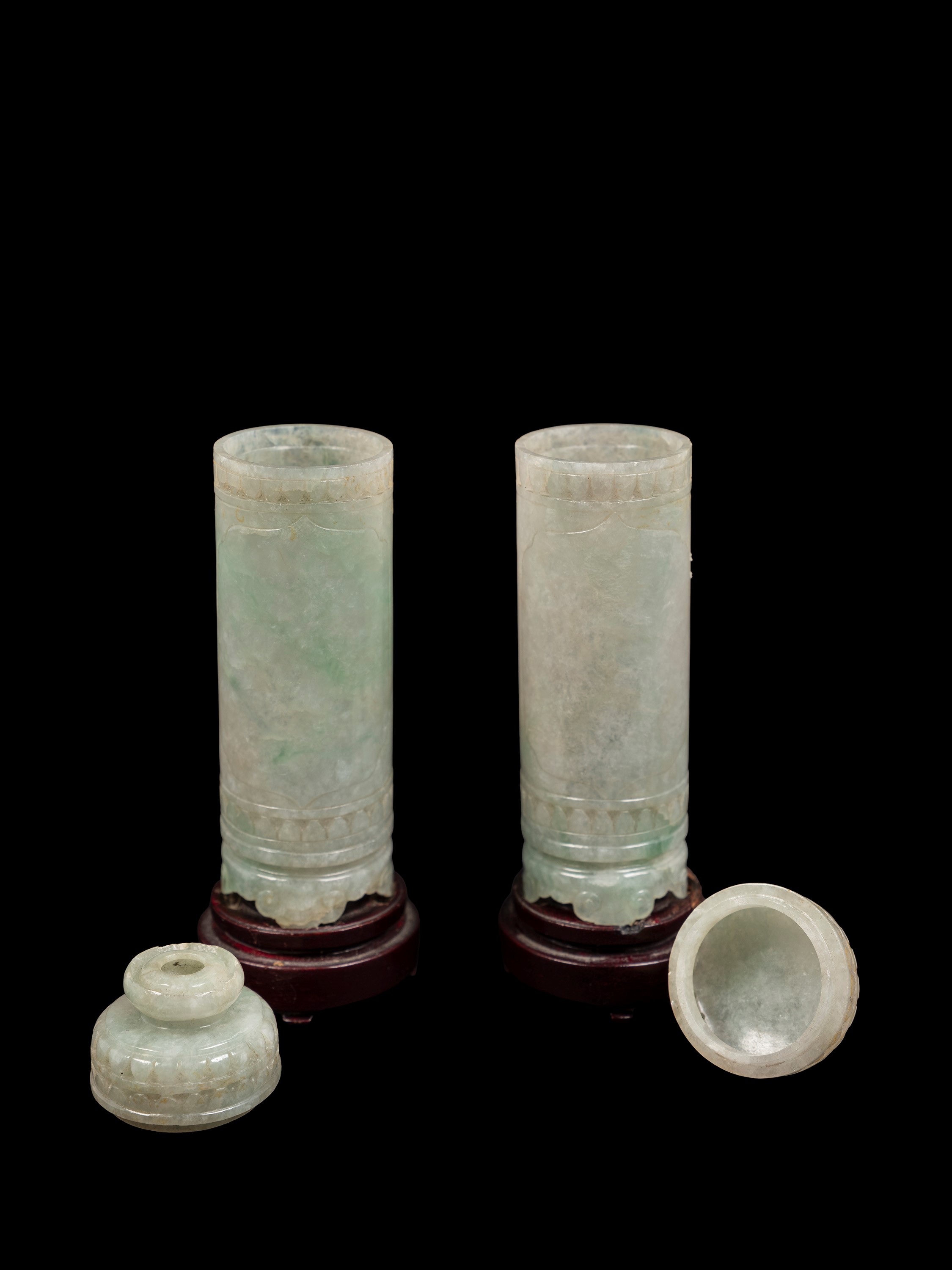 COPPIA DI PORTA PROFUMO IN GIADEITE