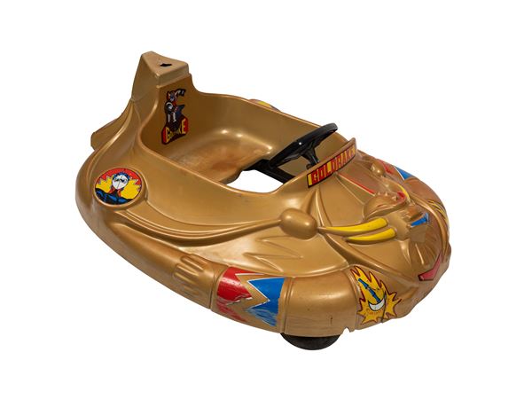 A VINTAGE PEDAL CAR SPACESHIP, GRENDIZER/GOLDRAKE, ATLAS UFO ROBOT, AMPATOYS, 1978.