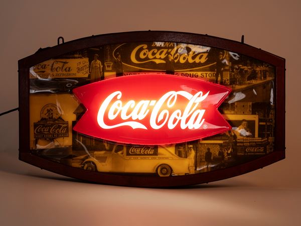VINTAGE COCA-COLA SIGN FROM THE 1980S, FISHTAIL MODEL
